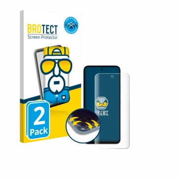 Vorderseite einer Produktverpackung mit dem Markenlogo BROTECT. Daneben ist das Gerät Xiaomi Redmi 15 4G mit dem zugehörigen D