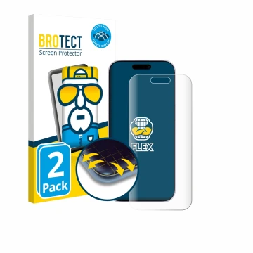 Vorderseite einer Produktverpackung mit dem Markenlogo BROTECT. Daneben ist das Gerät Apple iPhone 17 mit dem zugehörigen Disp