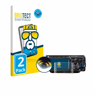 Vorderseite einer Produktverpackung mit dem Markenlogo BROTECT. Daneben ist das Gerät Yaesu FTX-1 mit dem zugehörigen Displays