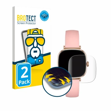 Vorderseite einer Produktverpackung mit dem Markenlogo BROTECT. Daneben ist das Gerät KSIX Iria Smartwatch 1.7