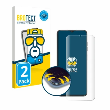 Vorderseite einer Produktverpackung mit dem Markenlogo BROTECT. Daneben ist das Gerät Oukitel C1 Pro mit dem zugehörigen Displ