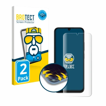 Vorderseite einer Produktverpackung mit dem Markenlogo BROTECT. Daneben ist das Gerät Xiaomi Redmi 15C mit dem zugehörigen Dis