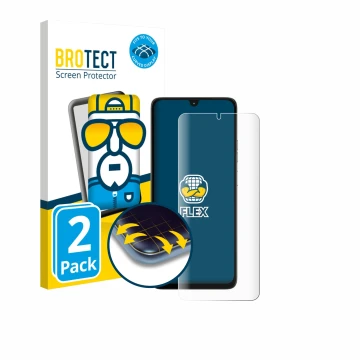 Vorderseite einer Produktverpackung mit dem Markenlogo BROTECT. Daneben ist das Gerät Motorola Moto G06 Power mit dem zugehöri