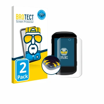 Vorderseite einer Produktverpackung mit dem Markenlogo BROTECT. Daneben ist das Gerät Garmin Edge 550 mit dem zugehörigen Disp