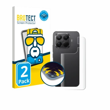 Vorderseite einer Produktverpackung mit dem Markenlogo BROTECT. Daneben ist das Gerät Xiaomi 15T Pro (Rückseite) mit dem zugeh