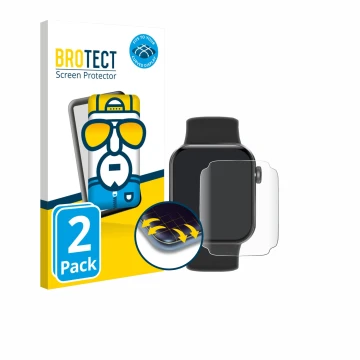 Vorderseite einer Produktverpackung mit dem Markenlogo BROTECT. Daneben ist das Gerät Aseeyirj Smartwatch 1.85