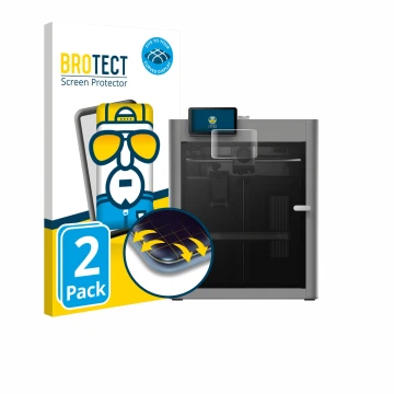 Vorderseite einer Produktverpackung mit dem Markenlogo BROTECT. Daneben ist das Gerät Bambu Lab P2S 3D Printer mit dem zugehör