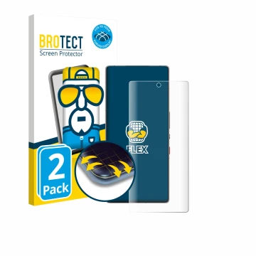 Vorderseite einer Produktverpackung mit dem Markenlogo BROTECT. Daneben ist das Gerät ZTE Nubia Red Magic 11 Pro mit dem zugeh