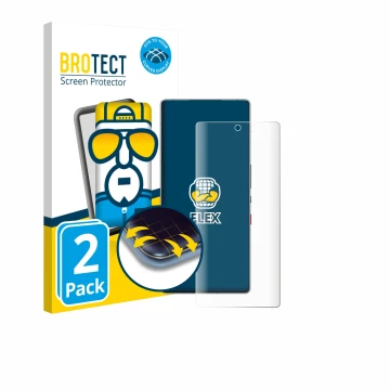 Vorderseite einer Produktverpackung mit dem Markenlogo BROTECT. Daneben ist das Gerät ZTE Nubia Red Magic 11 Pro+ mit dem zuge