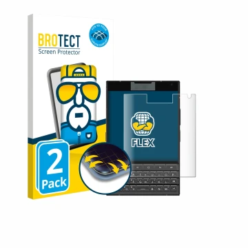 Vorderseite einer Produktverpackung mit dem Markenlogo BROTECT. Daneben ist das Gerät Unihertz Titan 2 mit dem zugehörigen Dis