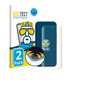 Vorderseite einer Produktverpackung mit dem Markenlogo BROTECT. Daneben ist das Gerät Xiaomi Redmi K90 Pro Max mit dem zugehör