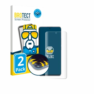 Vorderseite einer Produktverpackung mit dem Markenlogo BROTECT. Daneben ist das Gerät Xiaomi Redmi Note 14 Pro Plus 5G mit dem