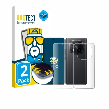 Vorderseite einer Produktverpackung mit dem Markenlogo BROTECT. Daneben ist das Gerät Xiaomi Redmi Note 14 Pro Plus 5G (Displa