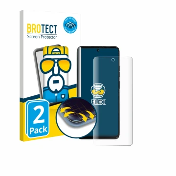 Vorderseite einer Produktverpackung mit dem Markenlogo BROTECT. Daneben ist das Gerät Motorola Moto G67 Power mit dem zugehöri