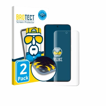 Vorderseite einer Produktverpackung mit dem Markenlogo BROTECT. Daneben ist das Gerät Oppo Reno 14 mit dem zugehörigen Display