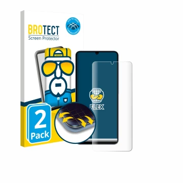 Vorderseite einer Produktverpackung mit dem Markenlogo BROTECT. Daneben ist das Gerät Samsung Galaxy A07 mit dem zugehörigen D