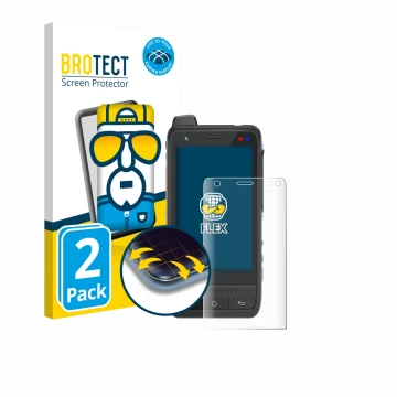 Vorderseite einer Produktverpackung mit dem Markenlogo BROTECT. Daneben ist das Gerät Uniwa F400 mit dem zugehörigen Displaysc