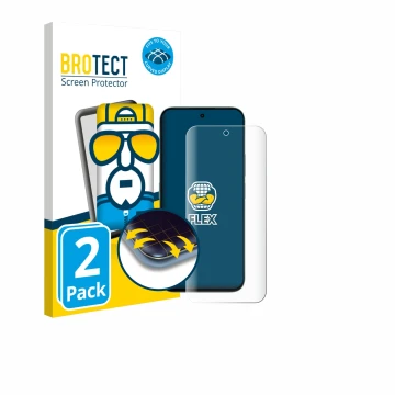 Vorderseite einer Produktverpackung mit dem Markenlogo BROTECT. Daneben ist das Gerät Honor X6c mit dem zugehörigen Displaysch
