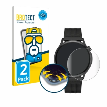 Vorderseite einer Produktverpackung mit dem Markenlogo BROTECT. Daneben ist das Gerät OnePlus Watch Lite mit dem zugehörigen D
