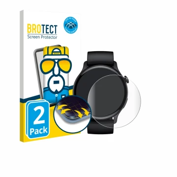 Vorderseite einer Produktverpackung mit dem Markenlogo BROTECT. Daneben ist das Gerät EKO Connected Watch 5.2 mit dem zugehöri