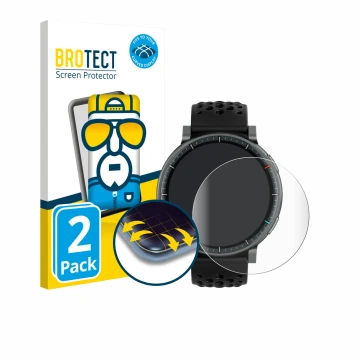 Vorderseite einer Produktverpackung mit dem Markenlogo BROTECT. Daneben ist das Gerät Amazfit Active Max mit dem zugehörigen D