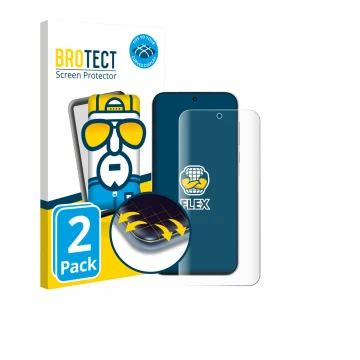 Vorderseite einer Produktverpackung mit dem Markenlogo BROTECT. Daneben ist das Gerät OnePlus Turbo 6V mit dem zugehörigen Dis