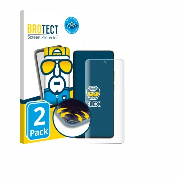 Vorderseite einer Produktverpackung mit dem Markenlogo BROTECT. Daneben ist das Gerät Motorola Signature 165 mit dem zugehörig