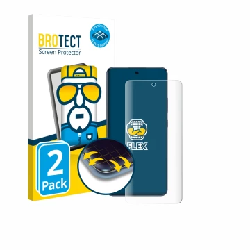 Vorderseite einer Produktverpackung mit dem Markenlogo BROTECT. Daneben ist das Gerät Oppo A6 Max mit dem zugehörigen Displays