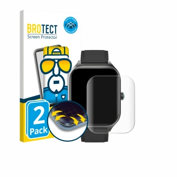 Vorderseite einer Produktverpackung mit dem Markenlogo BROTECT. Daneben ist das Gerät FORRLITE Smartwatch 2.01