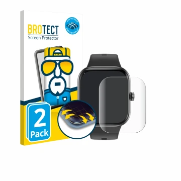 Vorderseite einer Produktverpackung mit dem Markenlogo BROTECT. Daneben ist das Gerät Honor Choice InFoWear Watch 2 Pro mit de