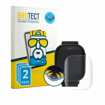 Vorderseite einer Produktverpackung mit dem Markenlogo BROTECT. Daneben ist das Gerät Xplora X6 Play eSIM (2. Generation) mit 