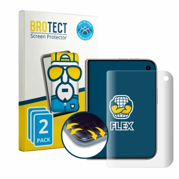 Vorderseite einer Produktverpackung mit dem Markenlogo BROTECT. Daneben ist das Gerät Apple iPhone Duo mit dem zugehörigen Dis