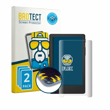 Vorderseite einer Produktverpackung mit dem Markenlogo BROTECT. Daneben ist das Gerät Xteink X4 Classic (X4 V2) mit dem zugehö