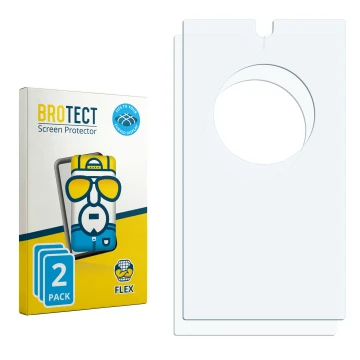 Vorderseite einer Produktverpackung mit dem Markenlogo BROTECT. Daneben ist der zugehörige Displayschutz.