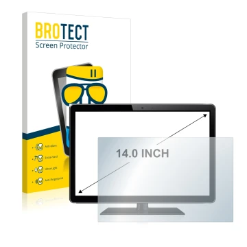 Vorderseite einer Produktverpackung mit dem Markenlogo BROTECT. Daneben ist das Gerät mit dem zugehörigen Displayschutz abgebi