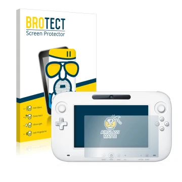 Vorderseite einer Produktverpackung mit dem Markenlogo BROTECT. Daneben ist das Gerät Nintendo Wii U GamePad (Controller) mit 