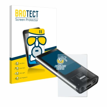 Vorderseite einer Produktverpackung mit dem Markenlogo BROTECT. Daneben ist das Gerät Intenso Video Shooter 2,4