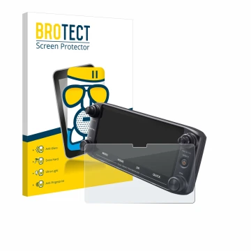 Vorderseite einer Produktverpackung mit dem Markenlogo BROTECT. Daneben ist das Gerät Icom ID-5100 mit dem zugehörigen Display