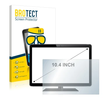 Vorderseite einer Produktverpackung mit dem Markenlogo BROTECT. Daneben ist das Gerät mit dem zugehörigen Displayschutz abgebi