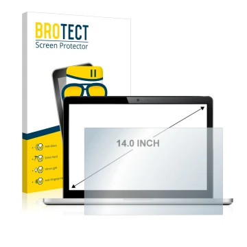 Vorderseite einer Produktverpackung mit dem Markenlogo BROTECT. Daneben ist das Gerät mit dem zugehörigen Displayschutz abgebi