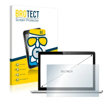 Vorderseite einer Produktverpackung mit dem Markenlogo BROTECT. Daneben ist das Gerät mit dem zugehörigen Displayschutz abgebi