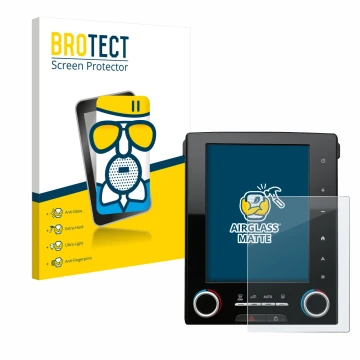 Vorderseite einer Produktverpackung mit dem Markenlogo BROTECT. Daneben ist das Gerät Renault Megane GT R-Link 2 8.7