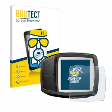 Vorderseite einer Produktverpackung mit dem Markenlogo BROTECT. Daneben ist das Gerät Bosch Purion mit dem zugehörigen Display