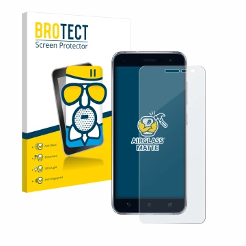 Vorderseite einer Produktverpackung mit dem Markenlogo BROTECT. Daneben ist das Gerät ASUS ZenFone 3 ZE520KL mit dem zugehörig
