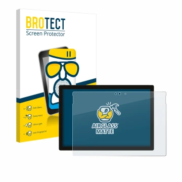 Vorderseite einer Produktverpackung mit dem Markenlogo BROTECT. Daneben ist das Gerät Microsoft Surface Pro 5 2017 mit dem zug