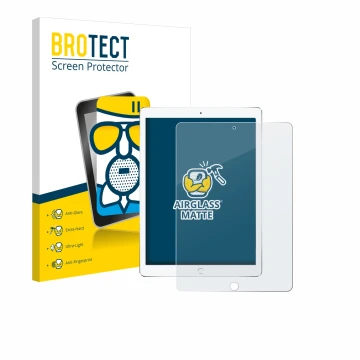 Vorderseite einer Produktverpackung mit dem Markenlogo BROTECT. Daneben ist das Gerät Apple iPad Pro 10.5