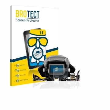 Vorderseite einer Produktverpackung mit dem Markenlogo BROTECT. Daneben ist das Gerät KTM 1290 Super Adventure S 2017 Tachoanz
