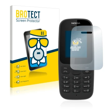 Vorderseite einer Produktverpackung mit dem Markenlogo BROTECT. Daneben ist das Gerät Nokia 105 2017 mit dem zugehörigen Displ