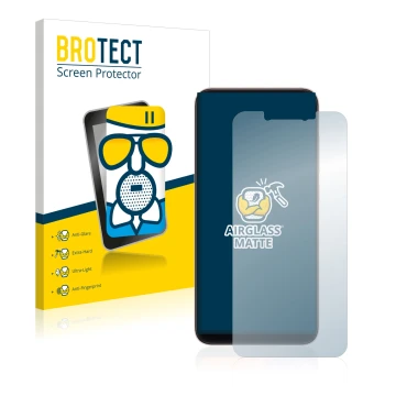 Vorderseite einer Produktverpackung mit dem Markenlogo BROTECT. Daneben ist das Gerät Xiaomi Mi 8 mit dem zugehörigen Displays