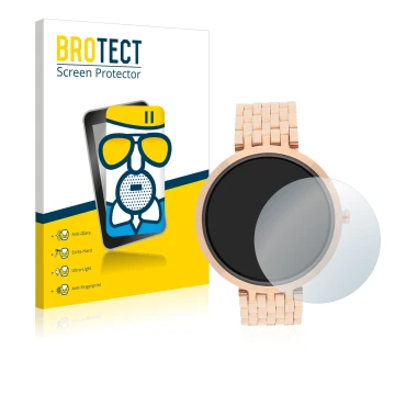 Vorderseite einer Produktverpackung mit dem Markenlogo BROTECT. Daneben ist das Gerät Xlyne X-Watch Siona XW Fit mit dem zugeh